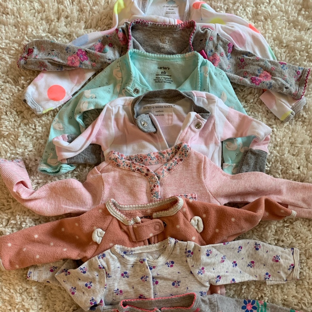 8 pieces of NB baby girl pajamas